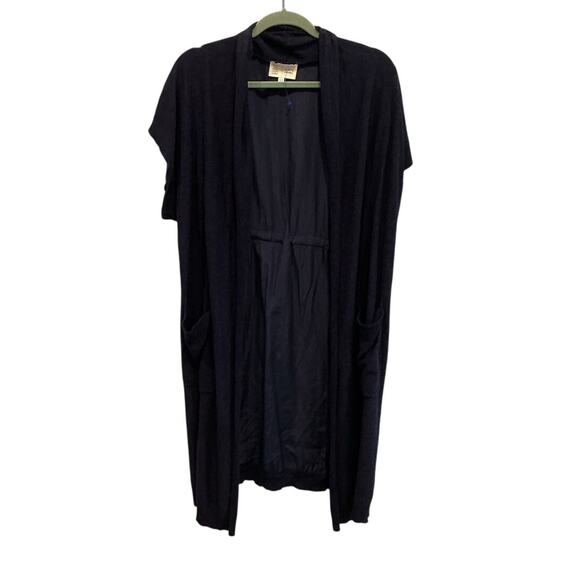 Saturday Sunday Womens Duster Linen Cardigan One Size Navy Blue Anthro Boho Fall - Picture 1 of 9